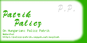 patrik palicz business card